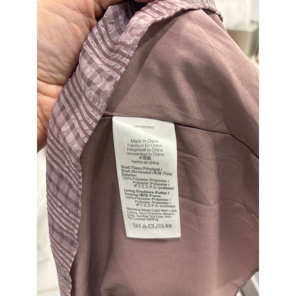 Madewell Mauve Square-Neck Tiered Midi Dress in‎ Textured Seersucker L NEW - Picture 5 of 7